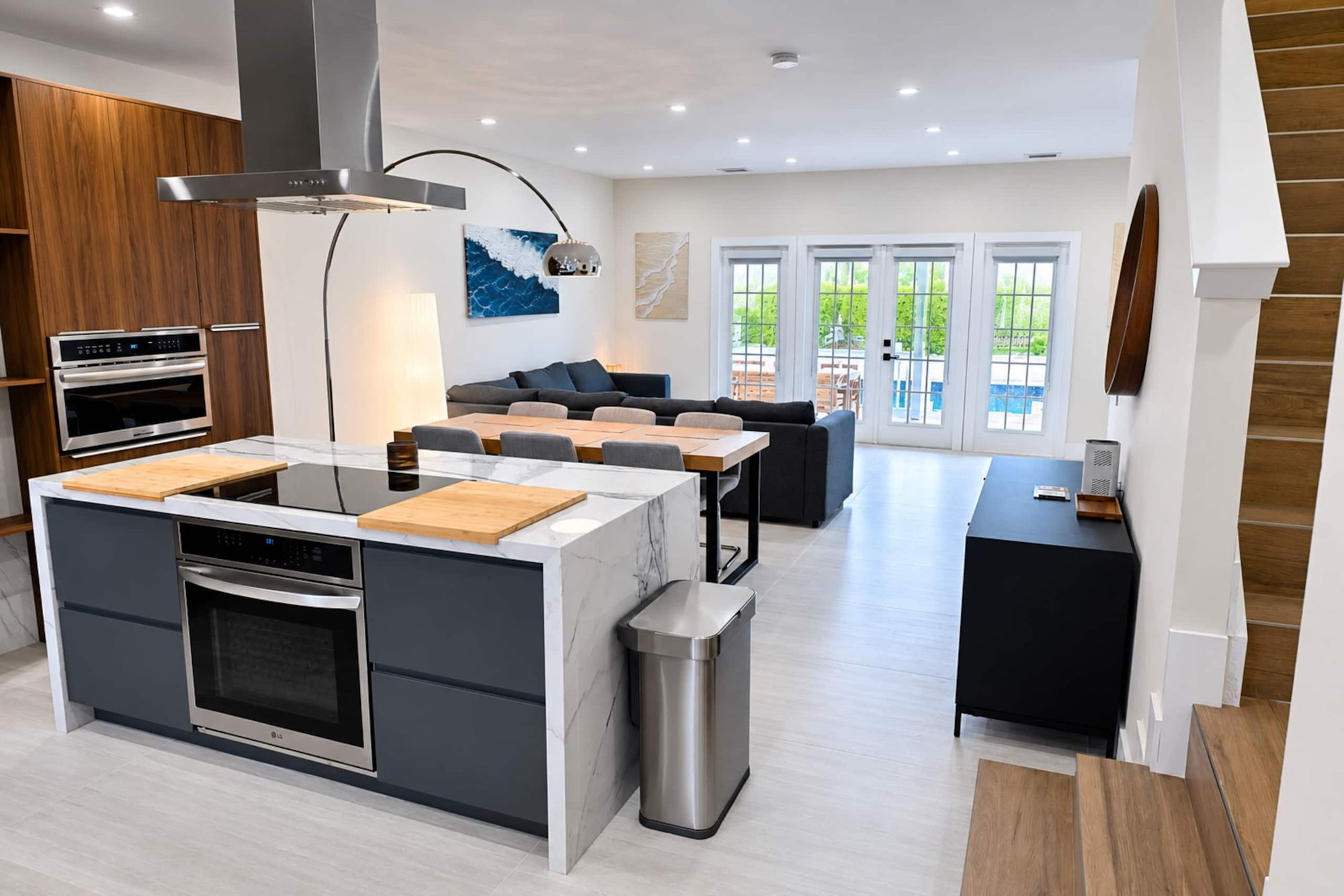 Renovated kitchen with eat-in island