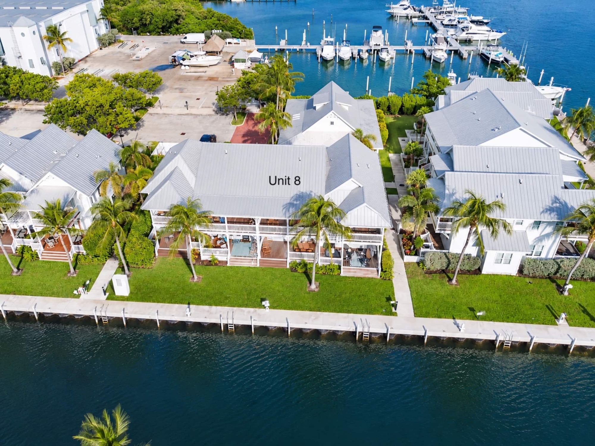 Aerial view of the resort waterfront