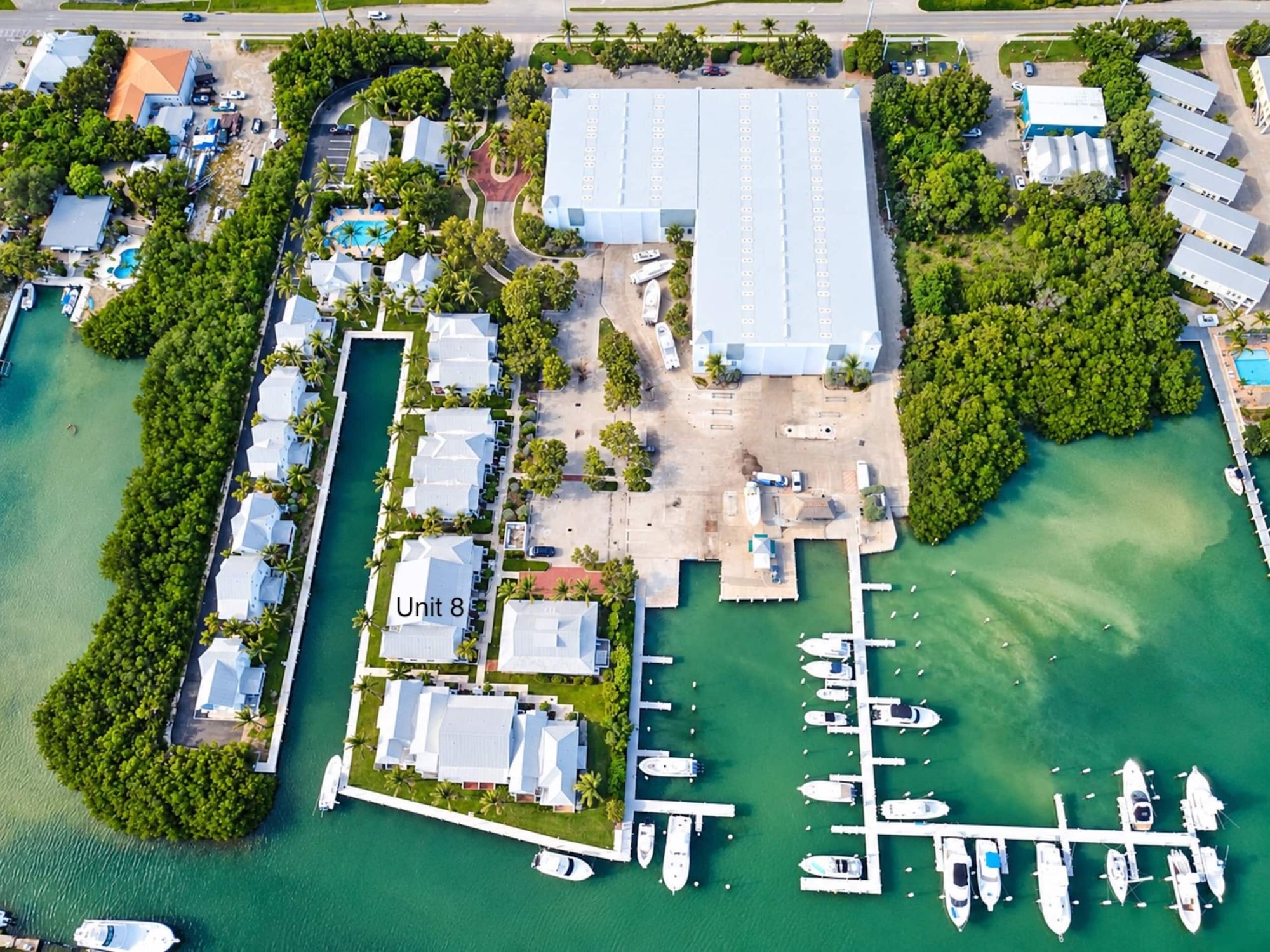 Aerial view of Coral Lagoon Resort and Marina