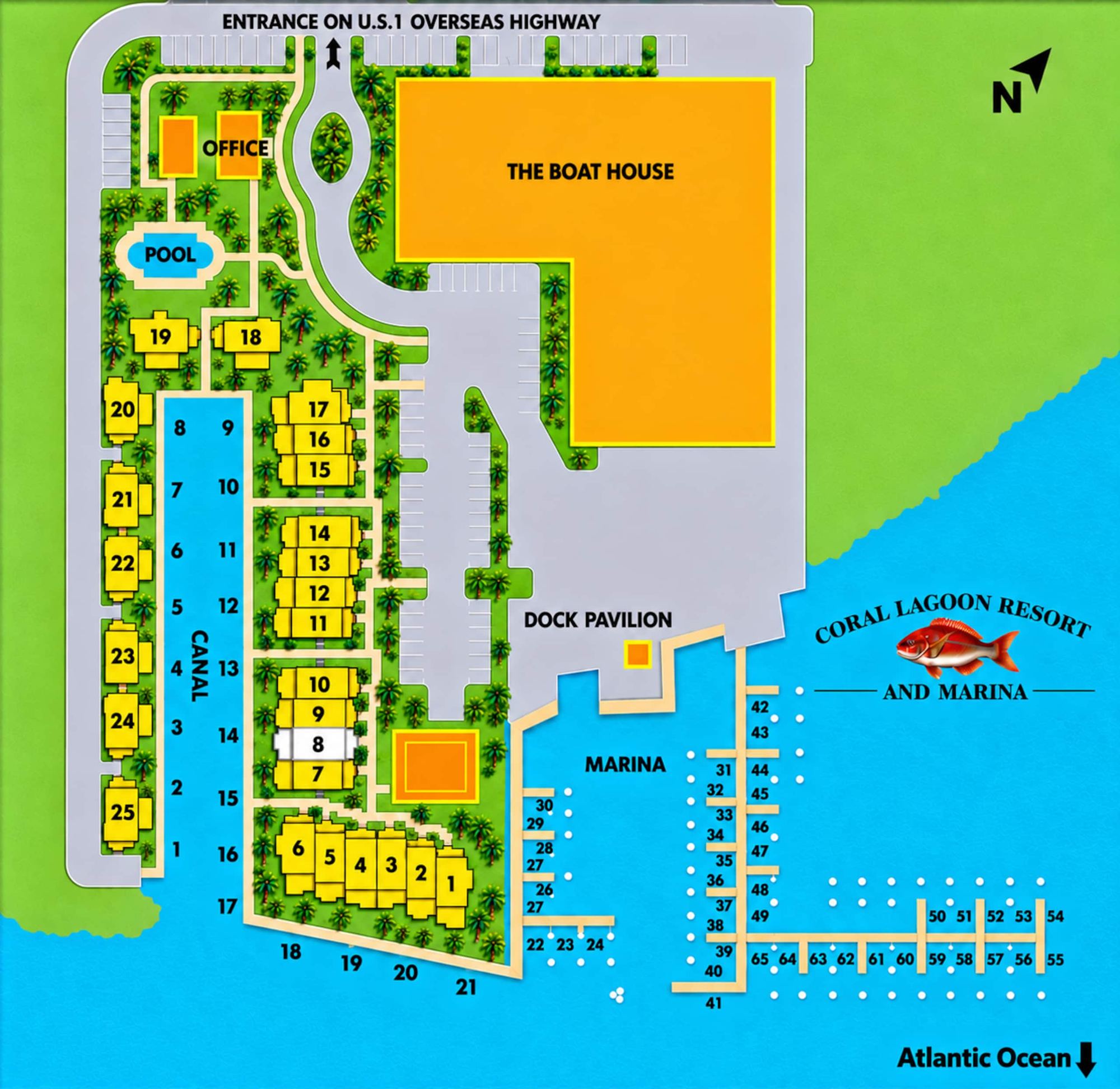 Coral Lagoon Resort site map